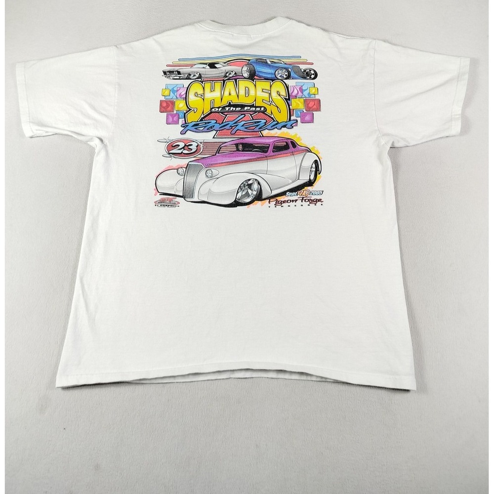 Vintage Anvil Shades Of‎ The Past Shirt Mens 2XL White Rod Run 23 2005 Hot Rod